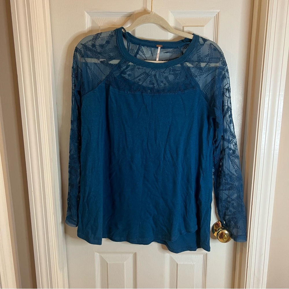Free People Sidney Top Blue Size SP